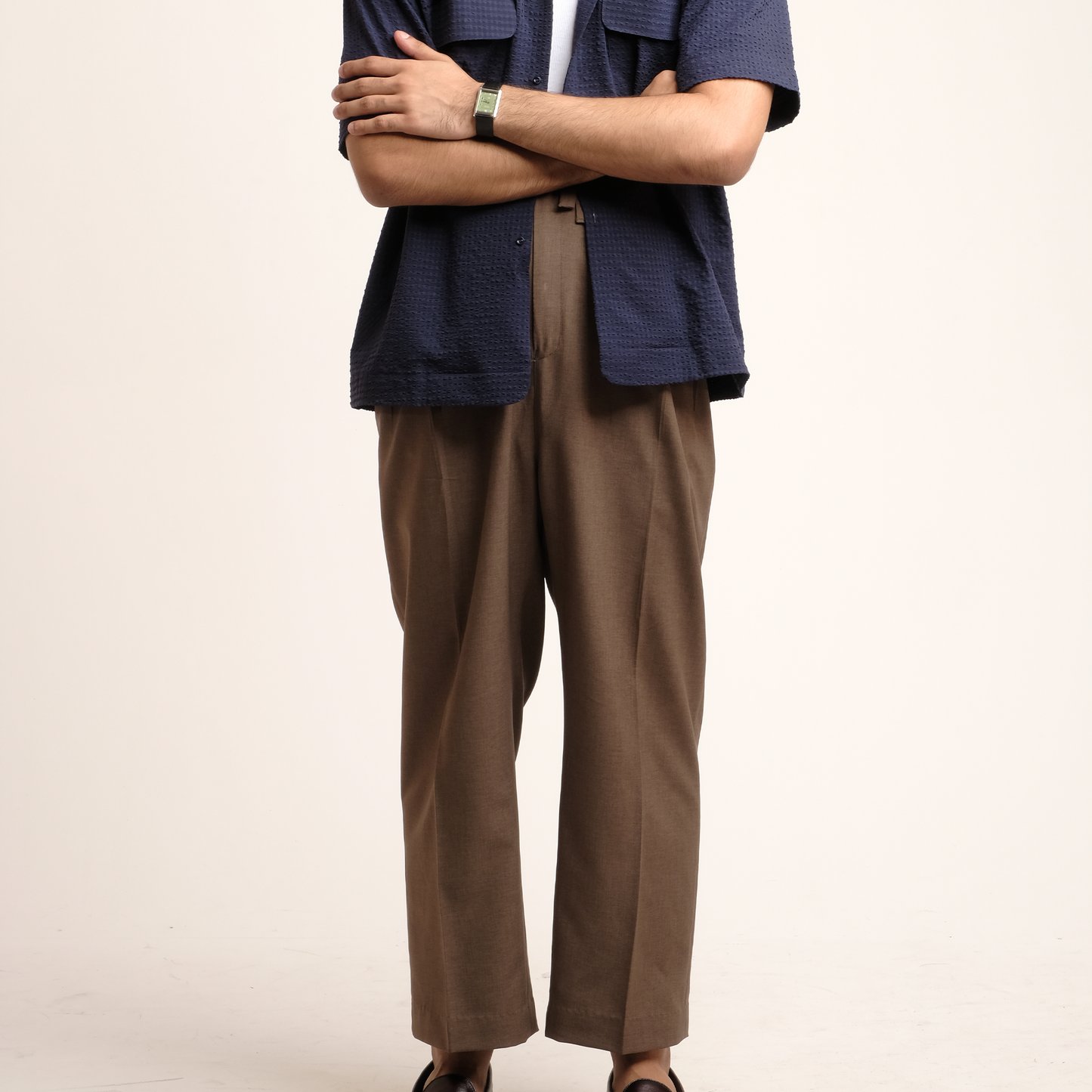Simple Trousers: Double Fronts Loops in Tobacco