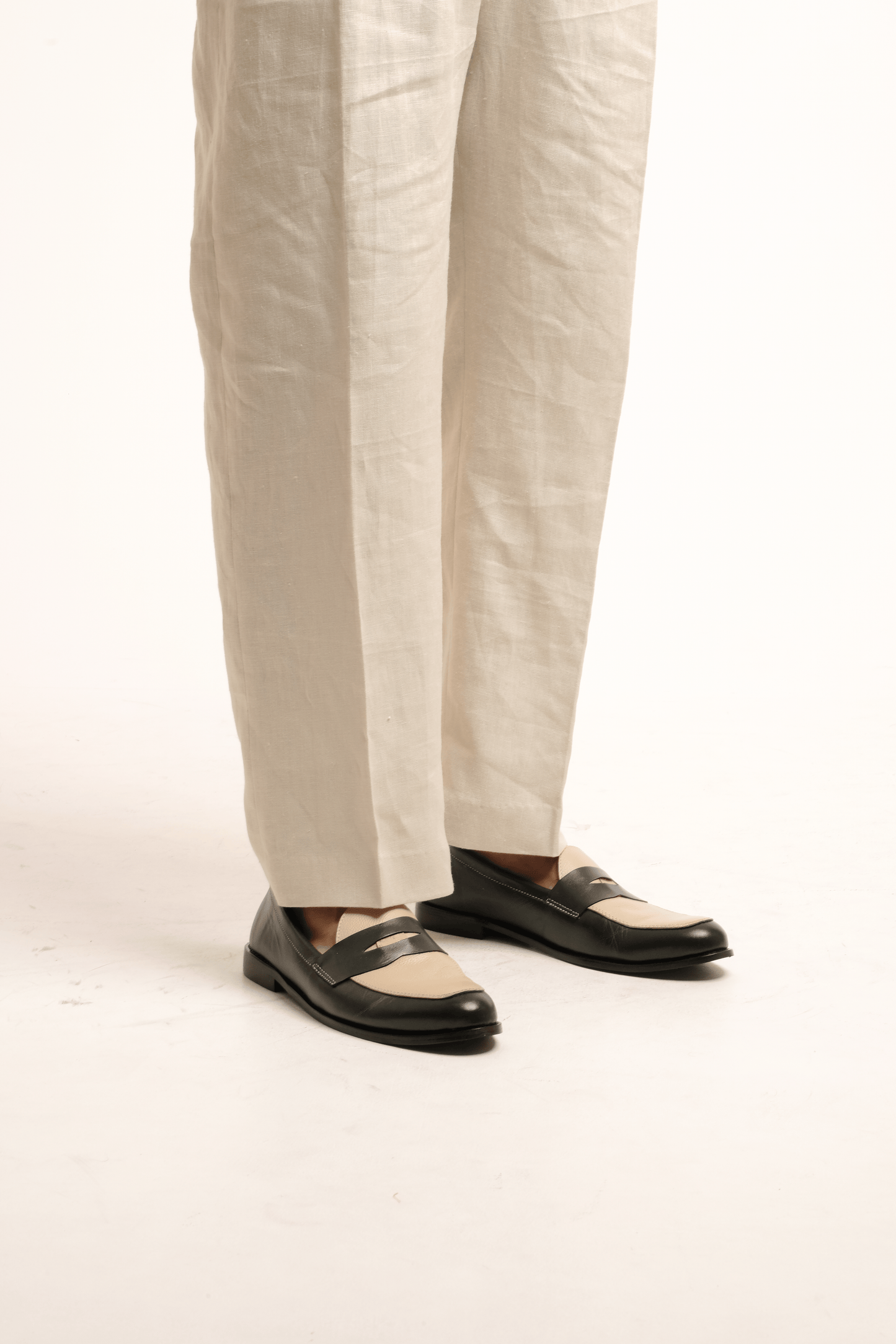 Simple Loafers: Green and Cream