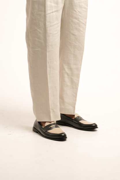 Simple Loafers: Green and Cream