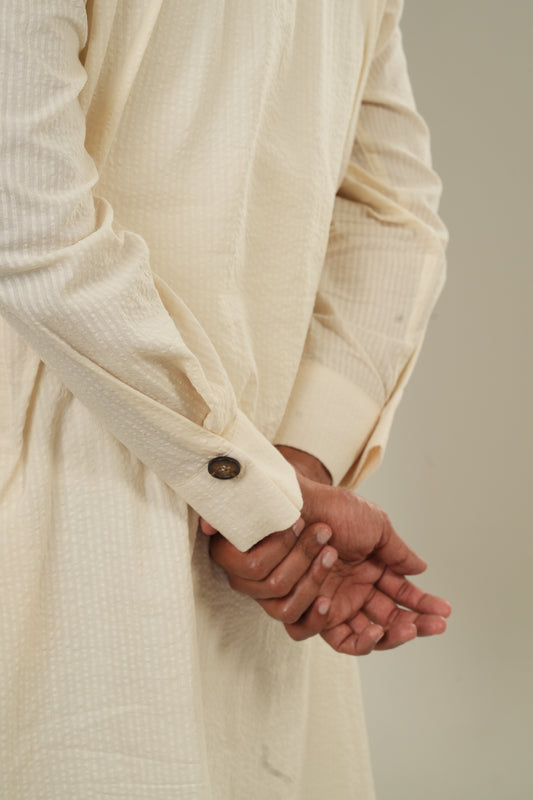 উষা— Porcelain Seersucker Kurta
