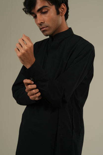 ছায়া— Black Seersucker Kurta