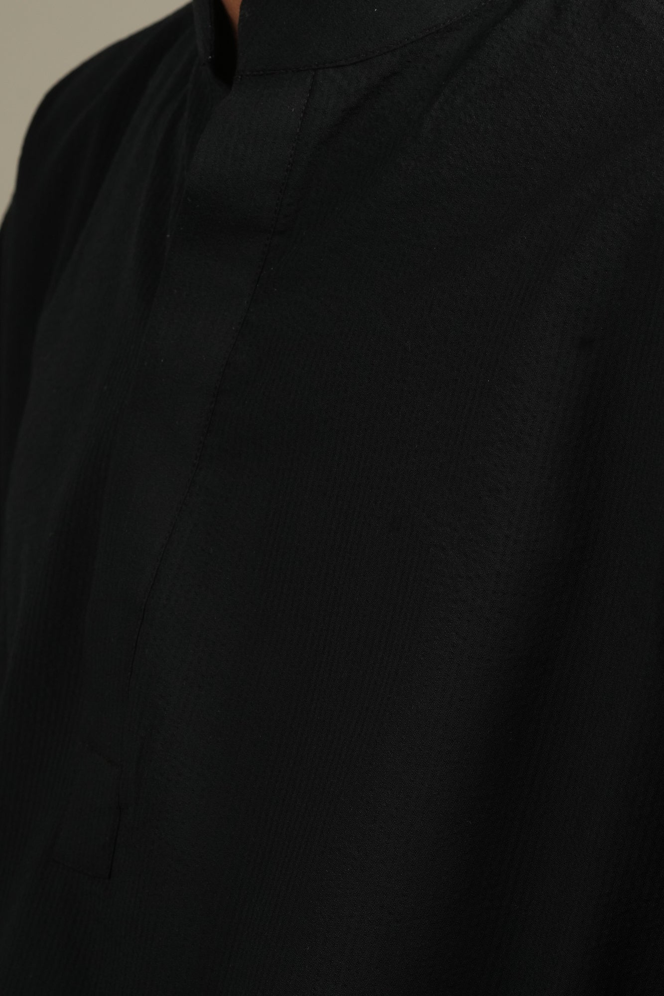 ছায়া— Black Seersucker Kurta