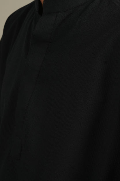 ছায়া— Black Seersucker Kurta