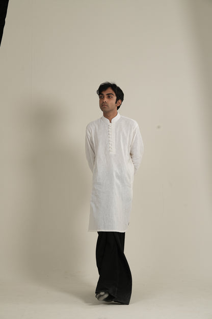 প্রভাত — White Linen Kurta
