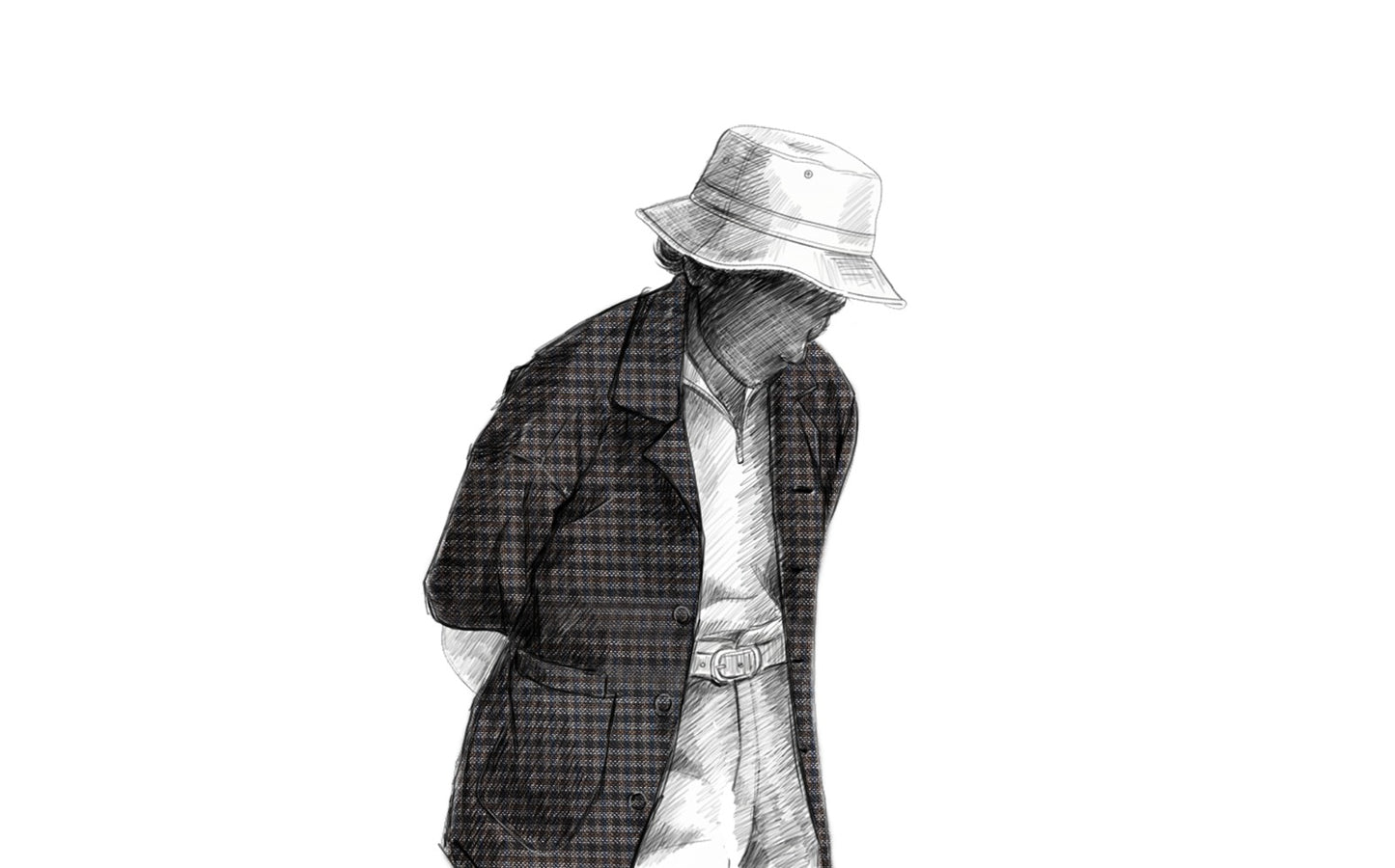Simple Jacket in Black-Brown-Grey Gingham