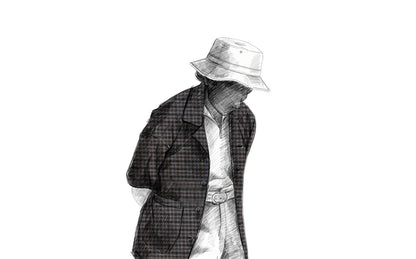 Simple Jacket in Black-Brown-Grey Gingham