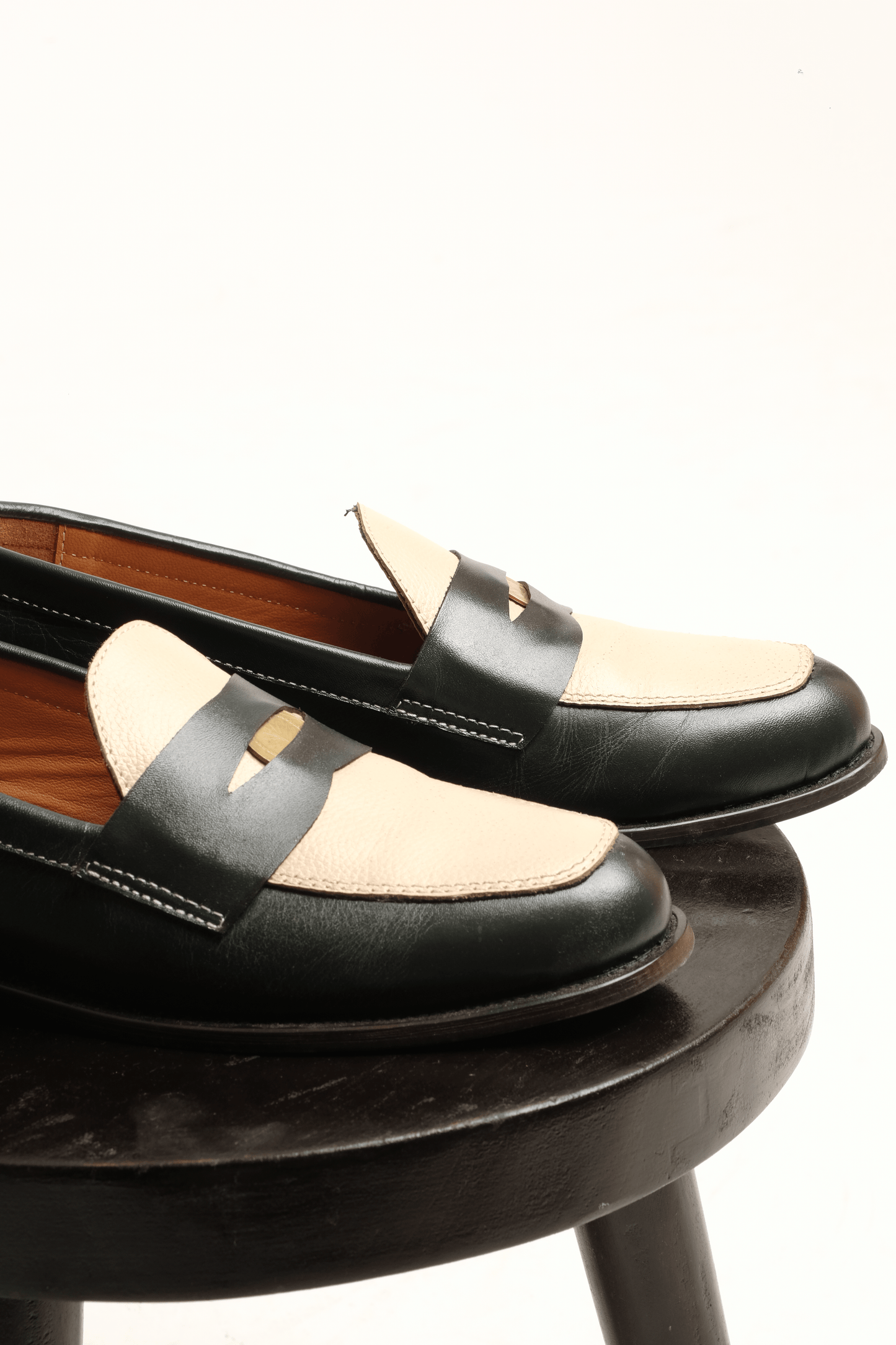 Simple Loafers: Green and Cream